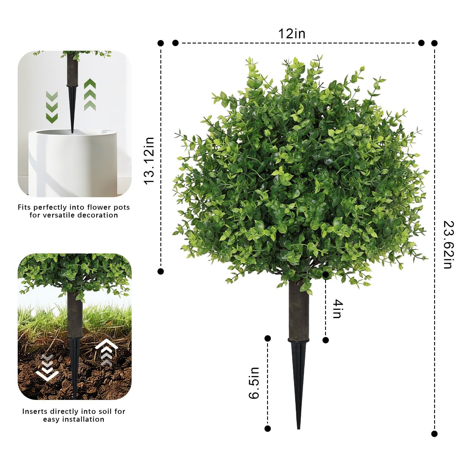 Artificial Outdoor Eucalyptus Plants, UV Resistant Fake Bushes & Shrubs with …