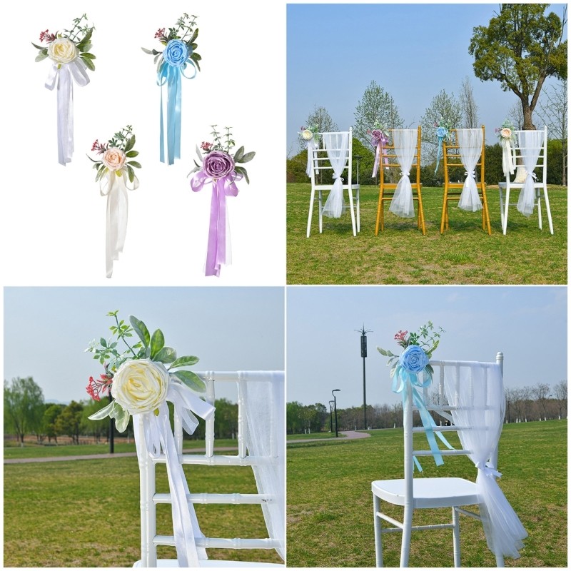 Luxurious Banquet Chair Back Decoration For Wedding Ceremony Holiday Decors 2pcs