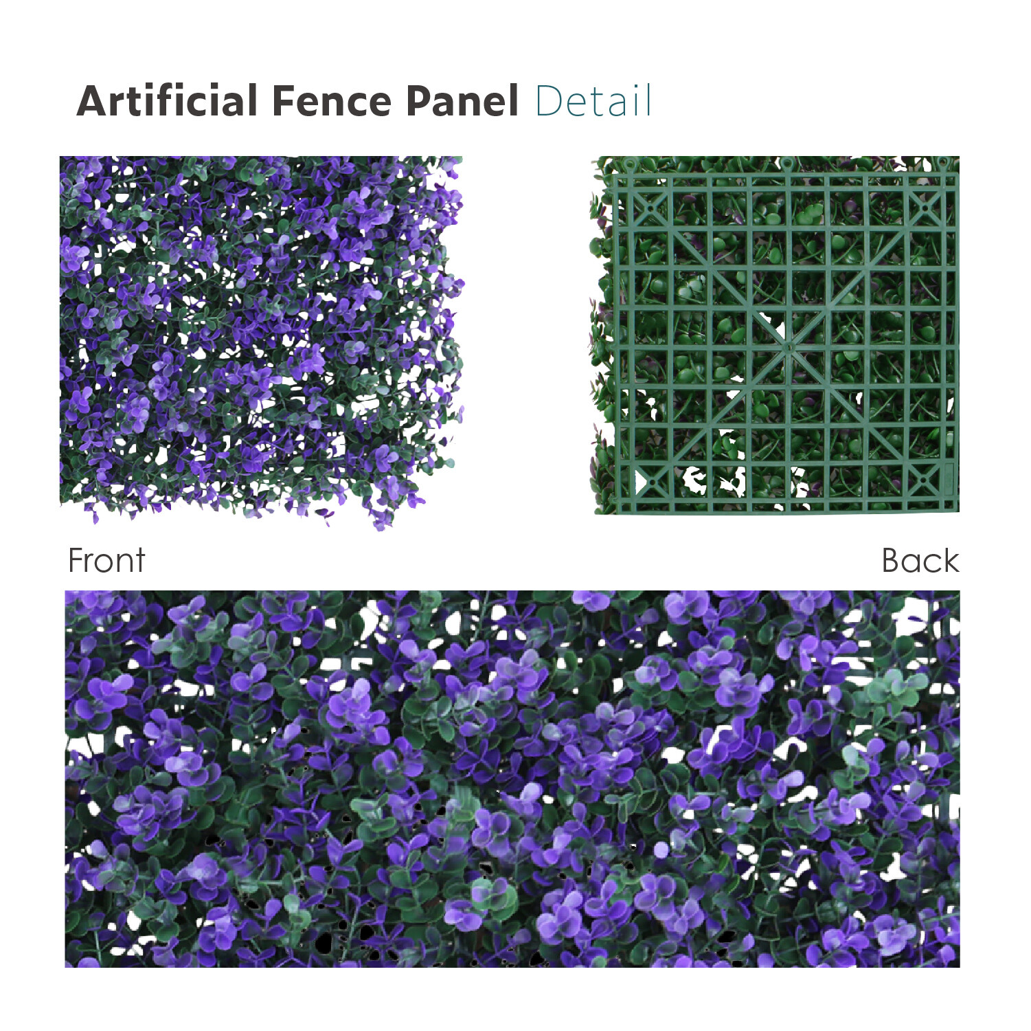 20″x20″ Artificial Purple Lavender Mat Faux Fence Panel Wall Decor Grass Hedge