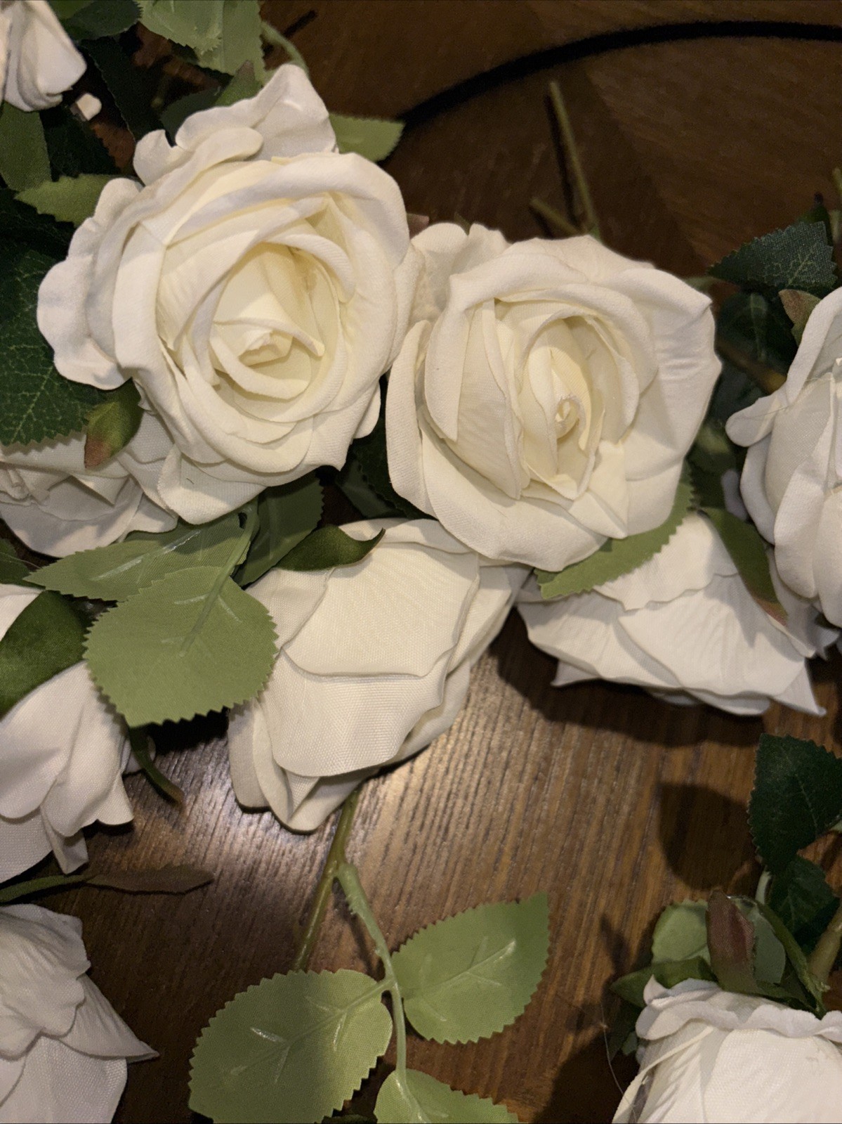 30 Count White Artificial Roses; Pre-cut Stems, Great Deal! Used For a Wedding