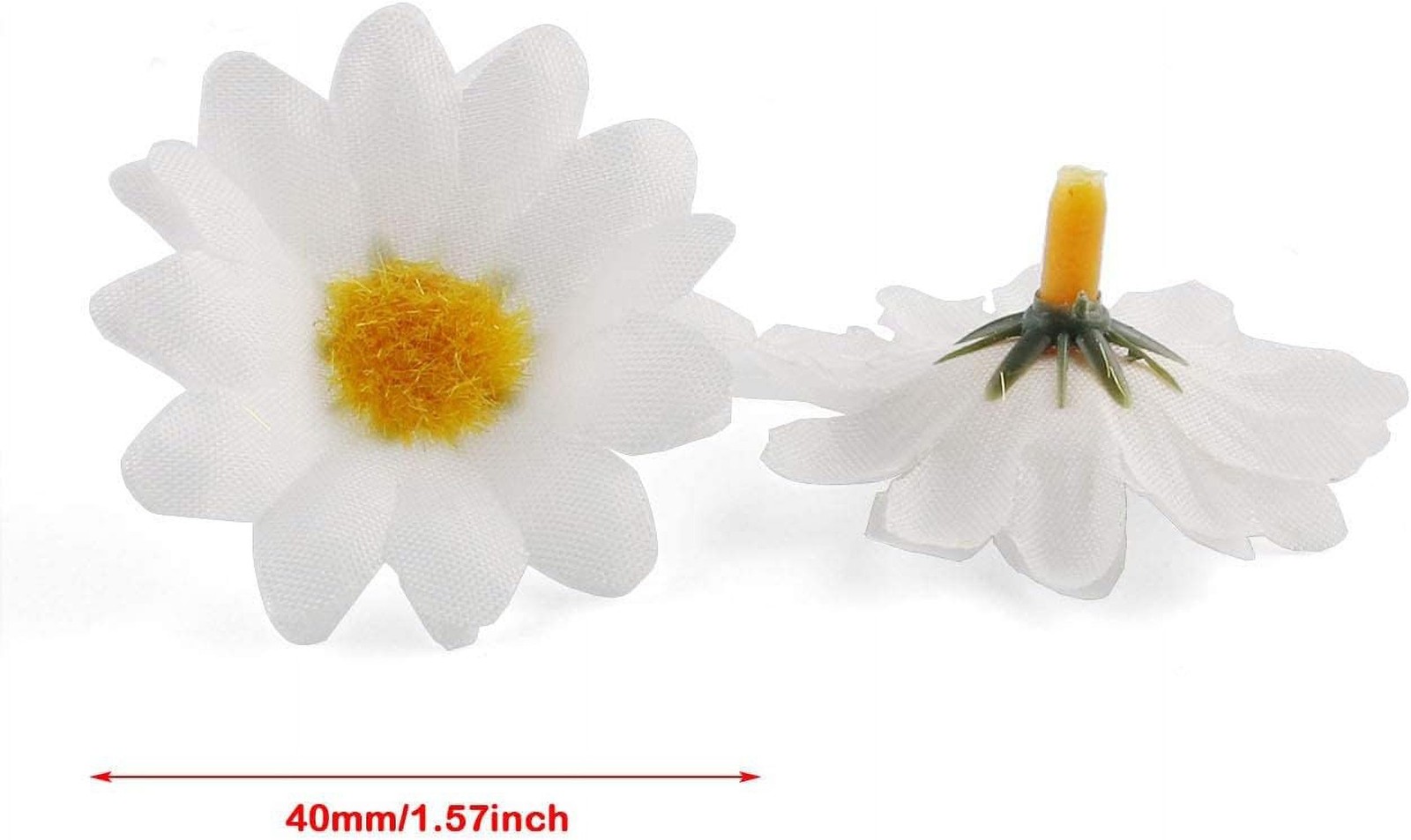 100Pcs White Artificial Daisy Heads, Silk Daisy Flower Heads, Artificial Gerb…