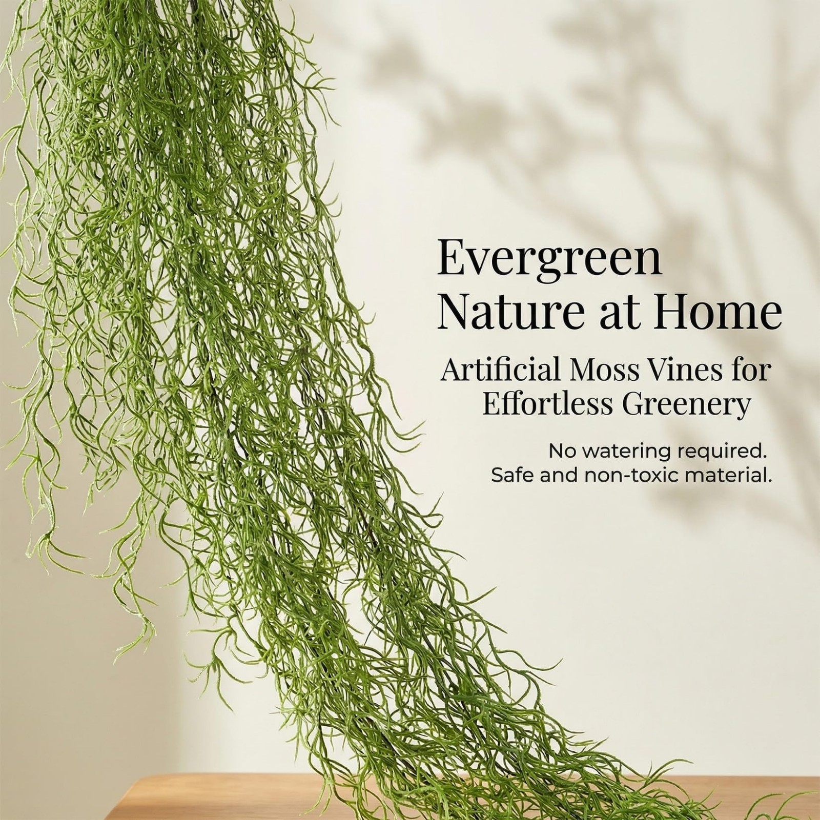 Fake Spanish Moss – Artificial Moss for Plants Indoor Crafts 33 Inch Long 3 PCS