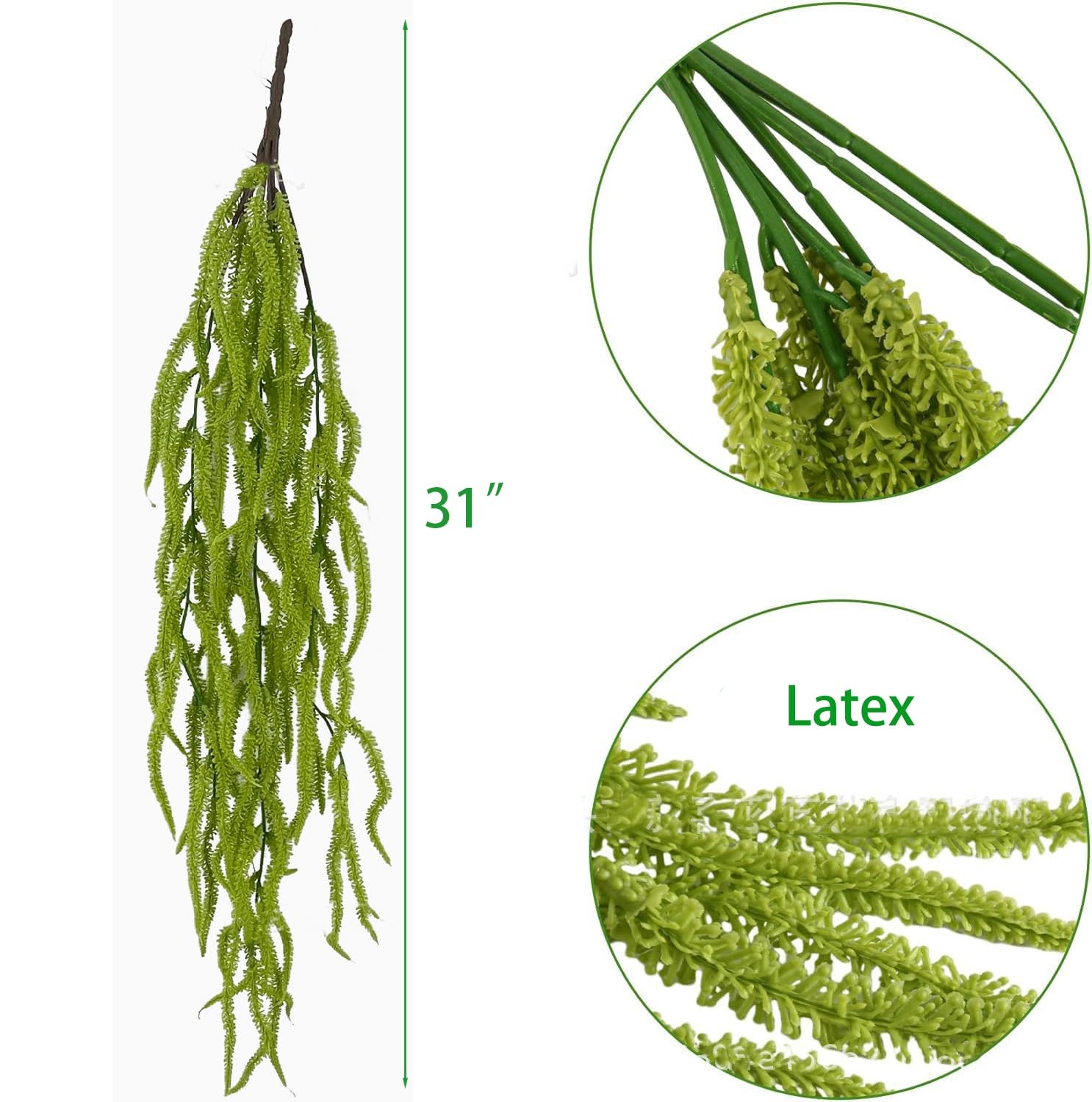 2 PCS Artificial Amaranthus 31 Inch Faux Hanging Green Plants for Vase Decor