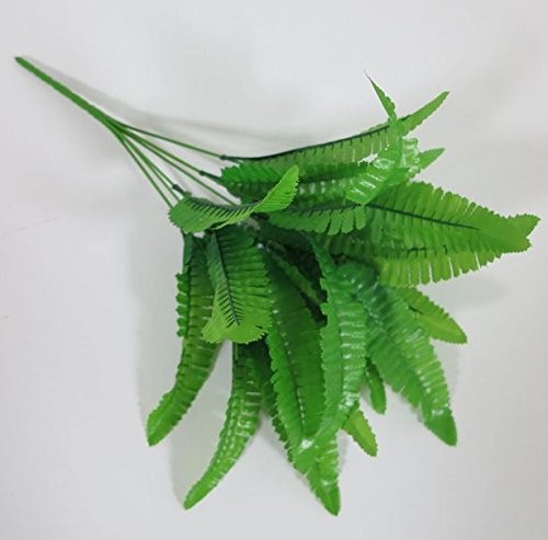4 Bunches 14″ Ferns Artificial Boston Fern Bush Plant,Faux Plant Shrubs Green…