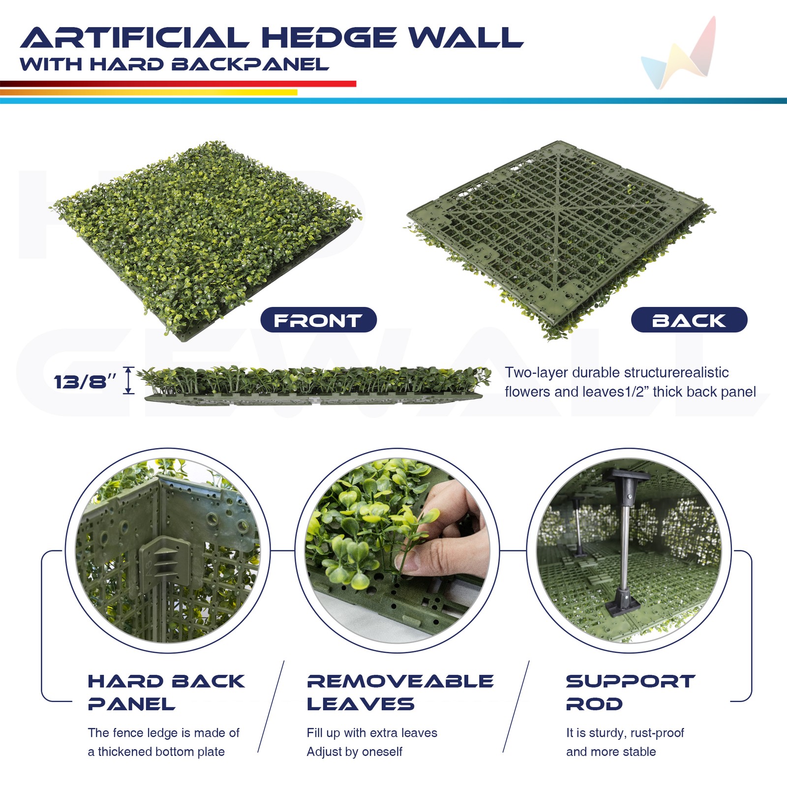 Artificial Boxwood Hedge Wall Greenery Fake Grass Outdoor Partition Wall Decor