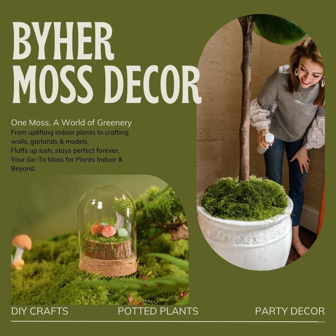 Fake Moss for Plants Indoor, 7OZ Value Pack – Artificial Grass for Crafts, Fl…