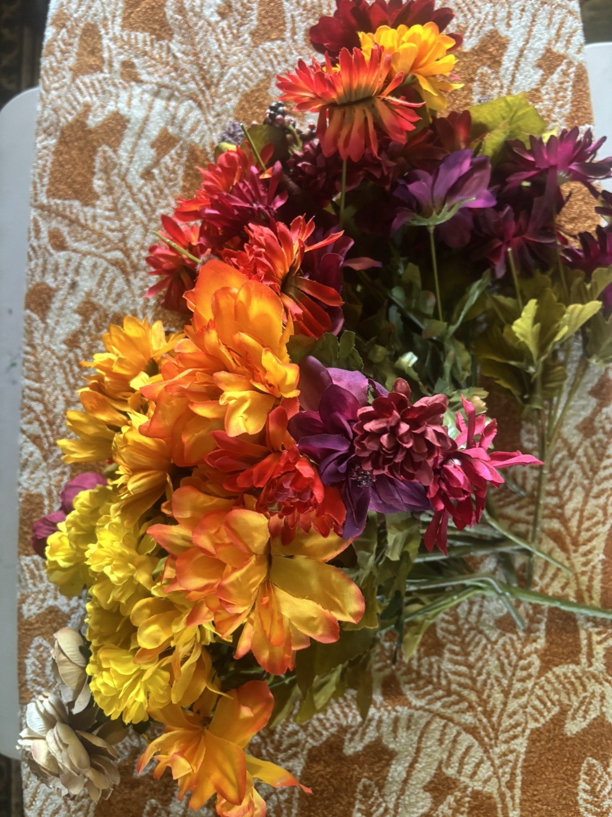 Designer Faux Fall Floral Stem Lot 13 Mixed Autumn Stems Wreath DIY