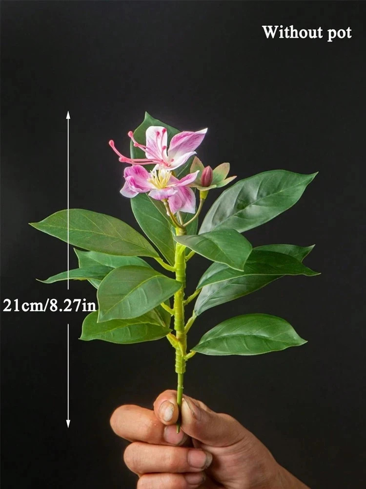 21-31cm Artificial Azaleas Plants Fake Rubber Tree Tropical Palm Leaves Faux