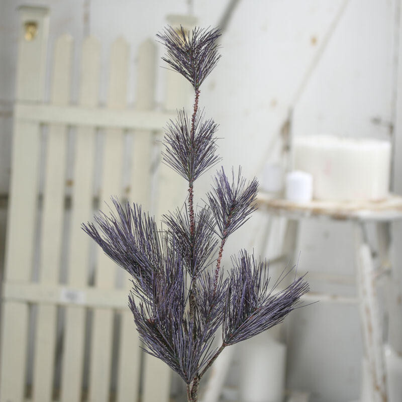 Package of 6 Artificial Sparkling Purple Pine Needle 24″ Sprays
