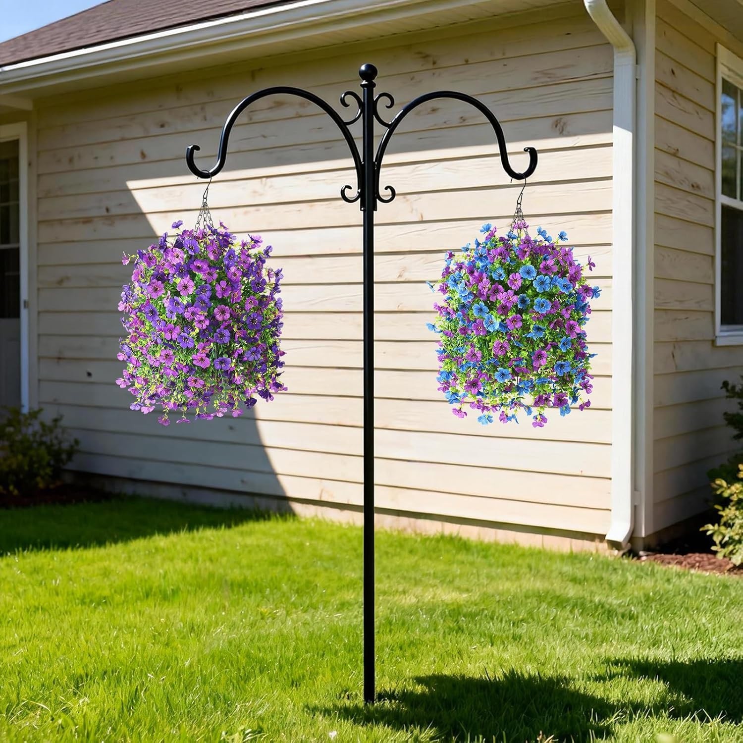 Artificial Flowers Hanging Baskets Outdoor Fake Flowers Plants for Porch Patio