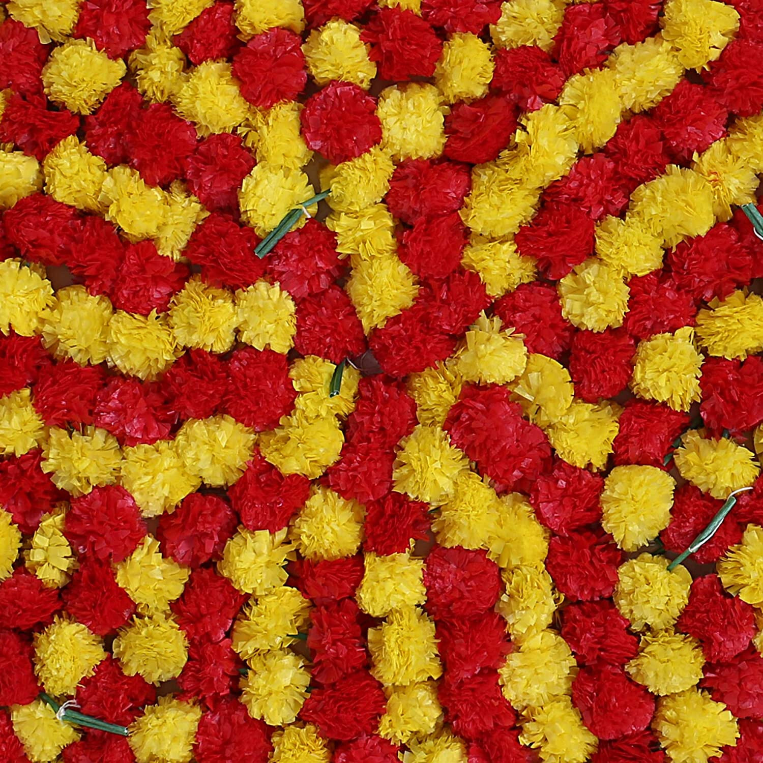 Artificial Marigold Genda Phool Fluffy Flower Garlands Diwali Wedding Home Decor