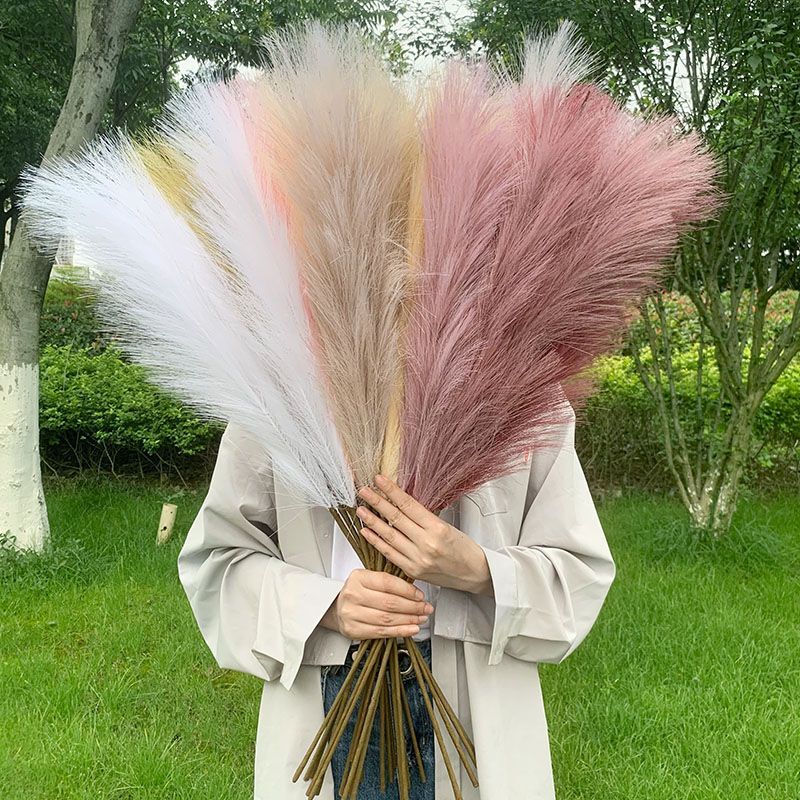 Large Artificial Plant – Pampas Grass Fake Flowers Wedding Bouquet Home Decor