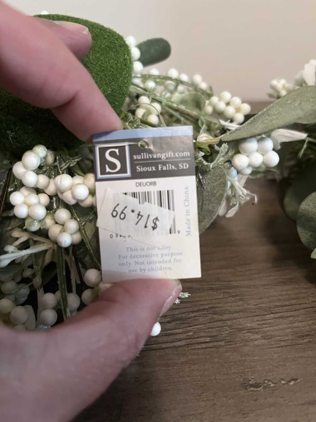 Eucalyptus And Berries Floral Centerpiece Filler White Green Country Farmhouse