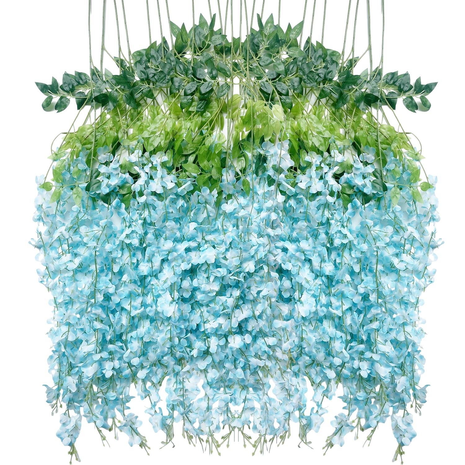 Artificial Wisteria Hanging Flowers Fake Wisteria Flower Garland Silk Vines R…