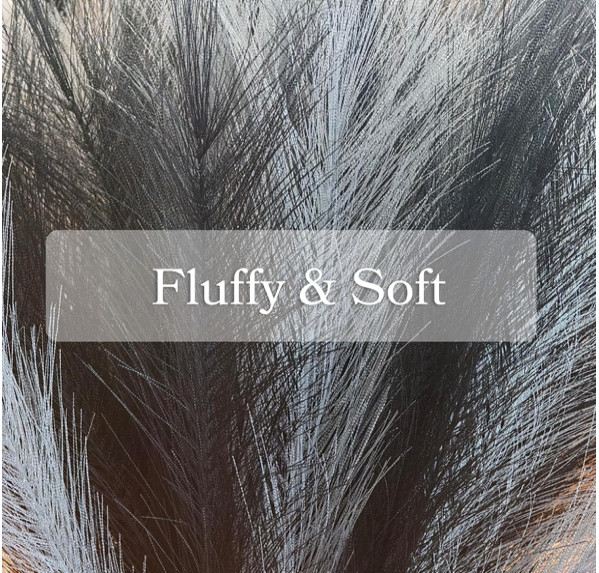 30Pcs Black Gray Pampas Grass Decor, 22” Fluffy Faux Pampas Grass Branches for
