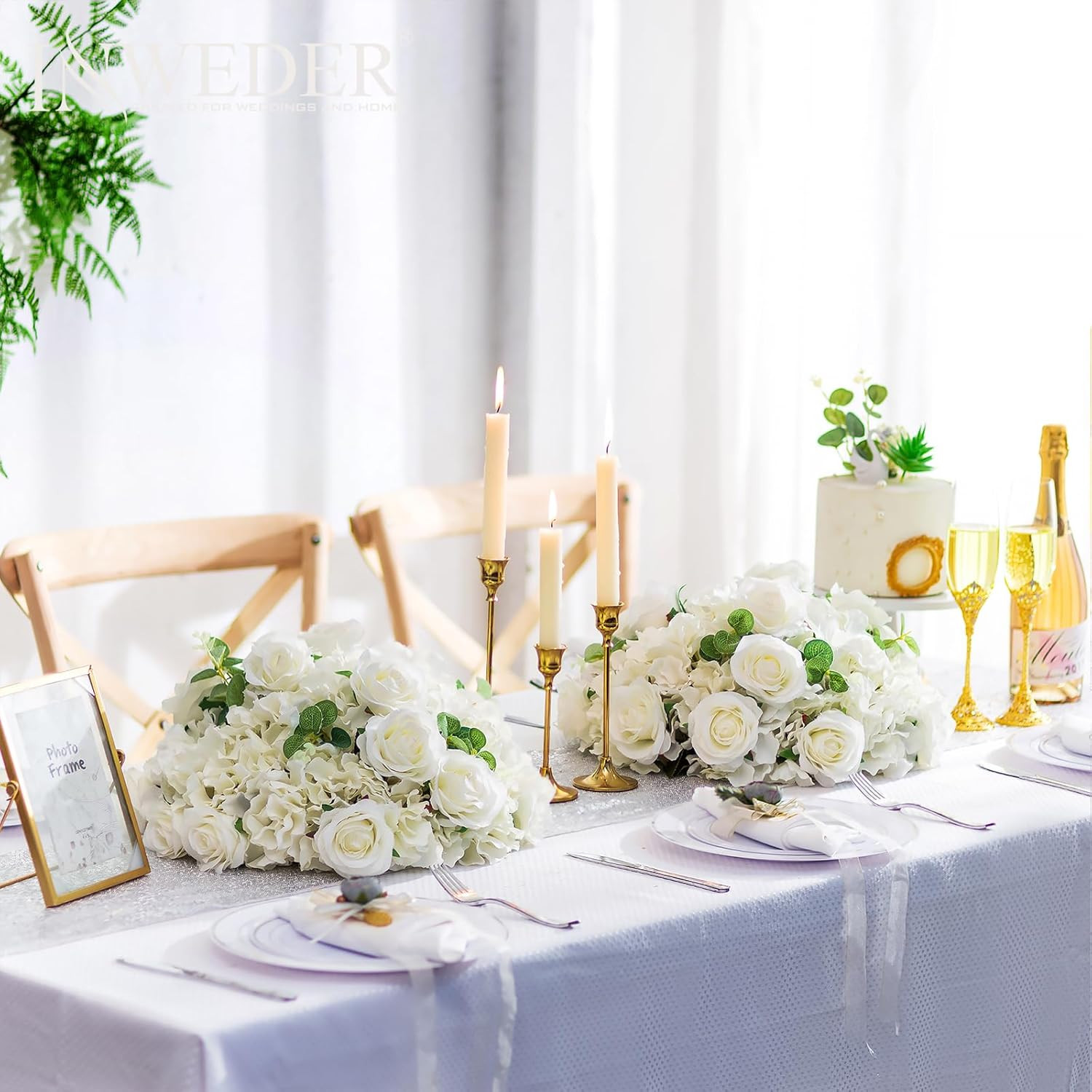 Elegant White Flower Balls – 10 PCS 15.7″ Centerpieces for Weddings & Events