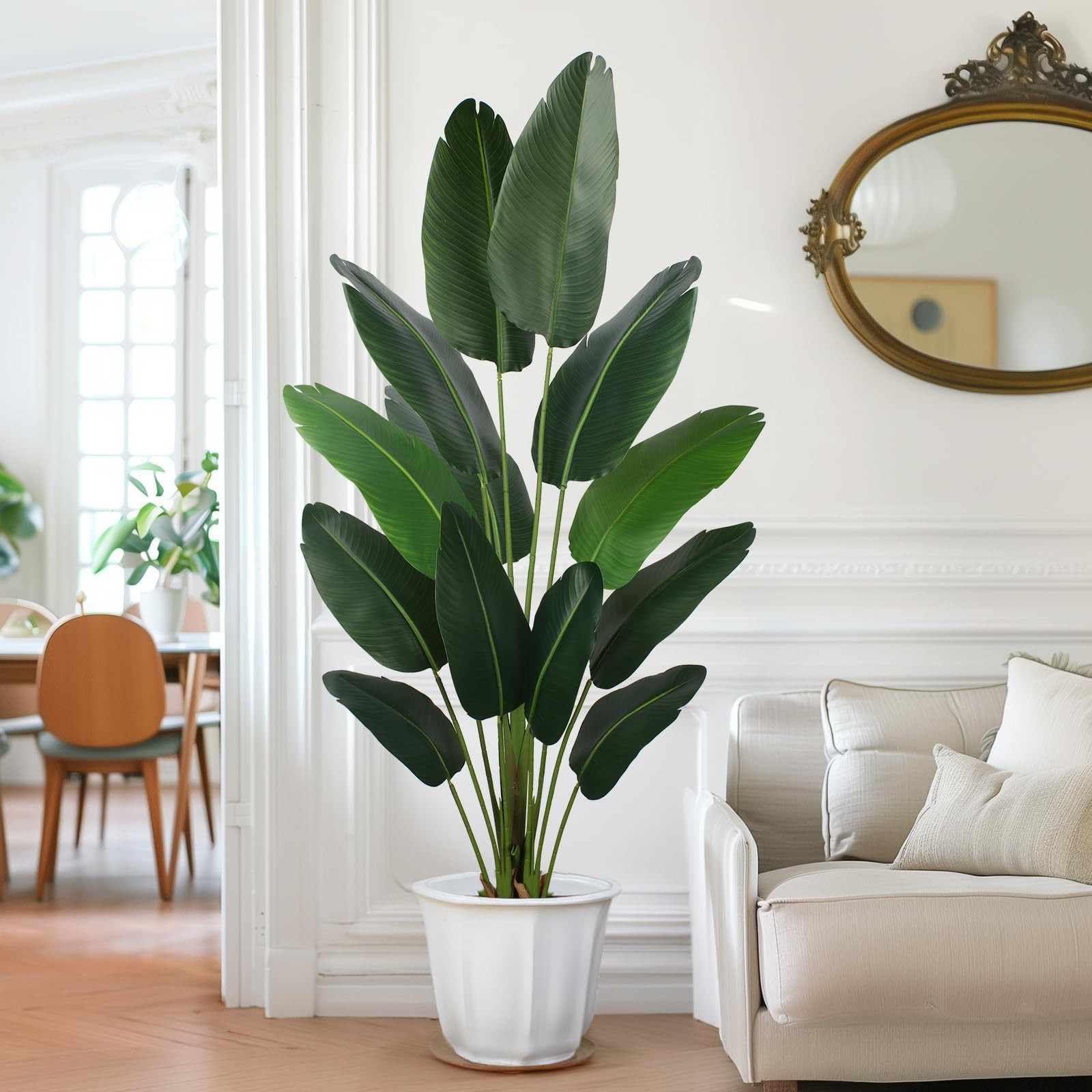 Artificial Bird of Paradise Plant 6 Ft Tall Fake Banana Leaf Plant for Indoor…
