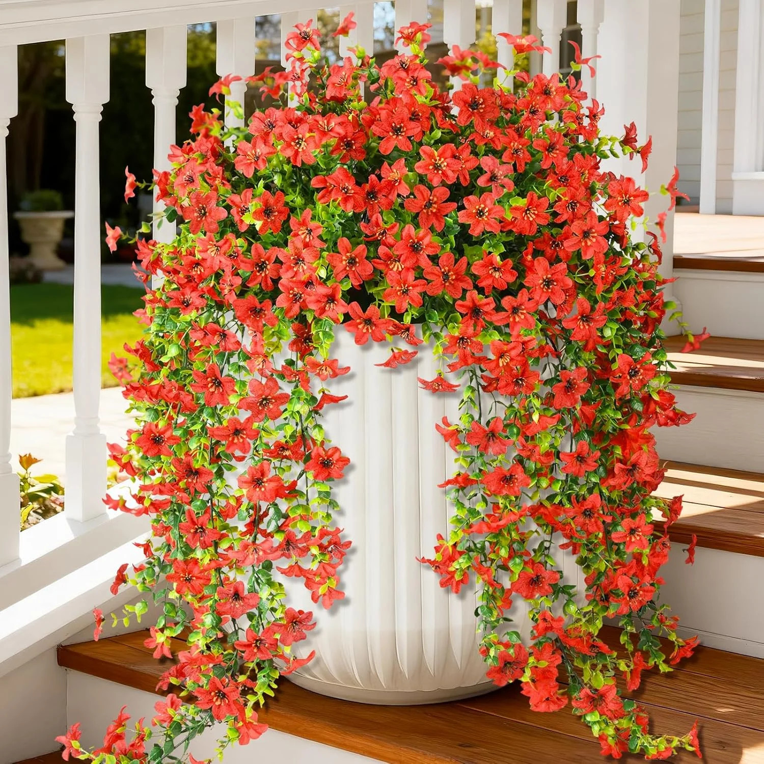 Artificial Fake Hanging Flowers Plants for Outdoor Spring Summer Decoration,2 PC