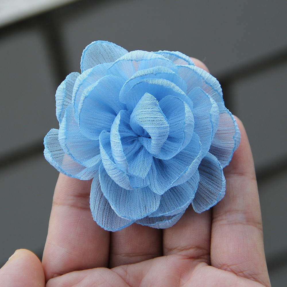 6cm Rose Camellia Chiffon Fabric Flower For Wedding Invitation Artificial Flower