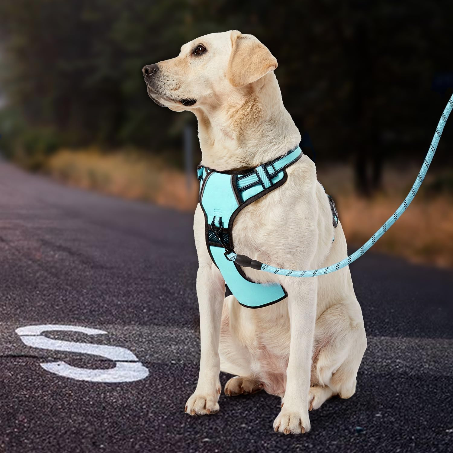 No Pull Dog Harness with Leash Set, Reflective No Choke Pet Vest,Adjustable Oxfo