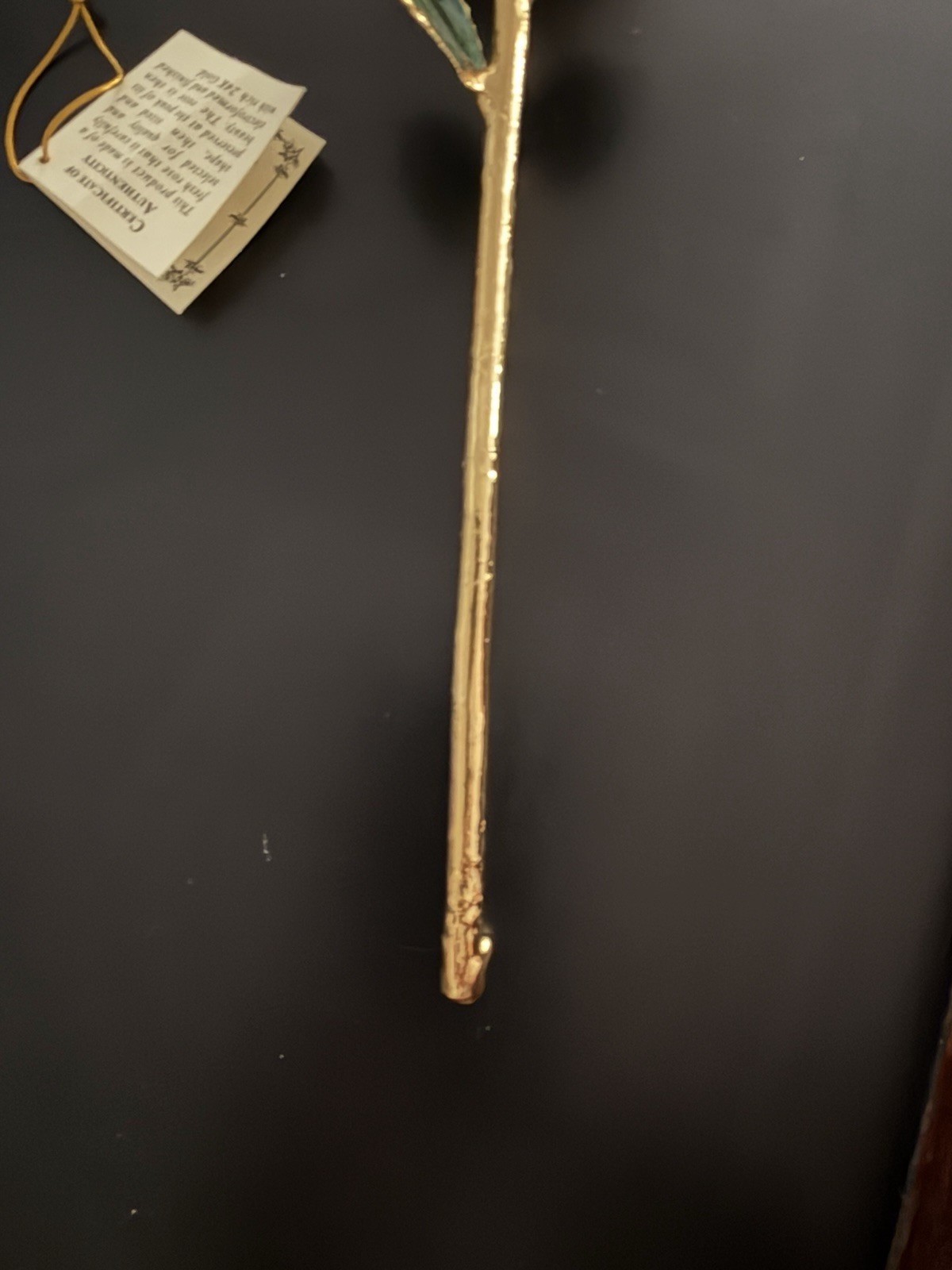 Living Gold Real Rose Dipped in 24K Gold Flower Stem, Gold/Green/White.