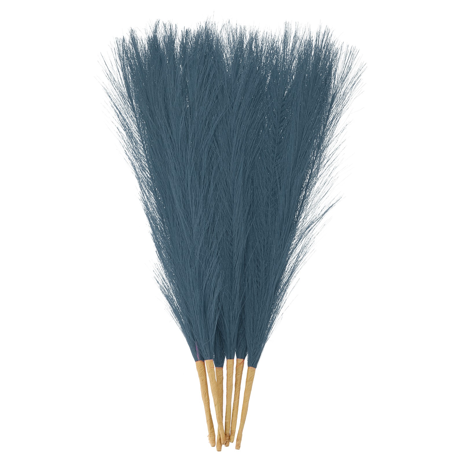 6 Pcs Faux Pampas Grass, 18 Inch Fluffy Pampas Grass Decor, Dark Blue