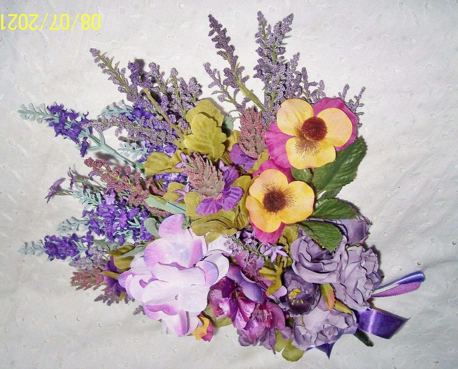 FLORAL SILK BOUQUET ROSES, BLUE PURPLE ARRANGEMENTS TABLE DECORATION: U CHOOSE