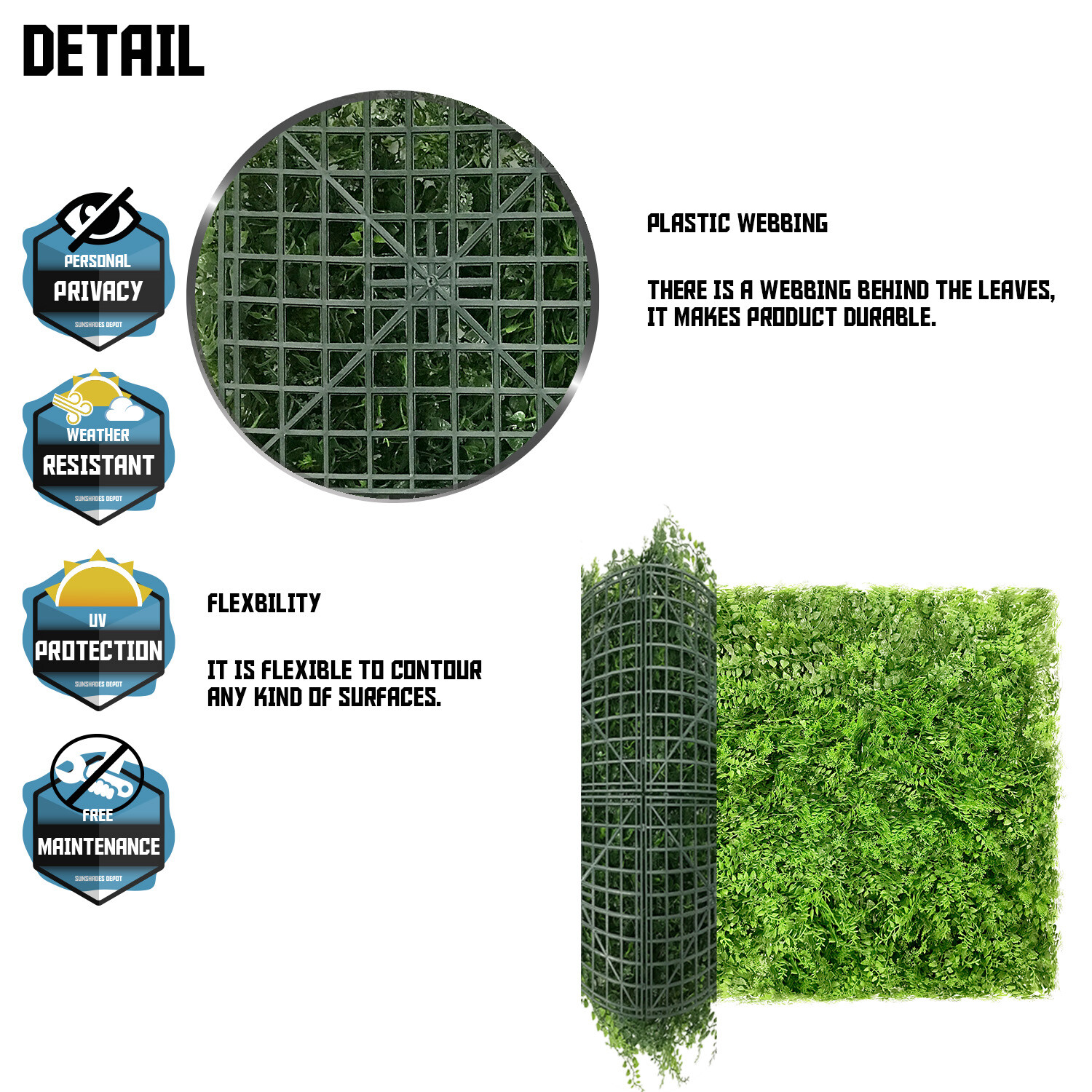 TANG 20″x20″ Fern Artificial Greenery Wall D??cor Panel