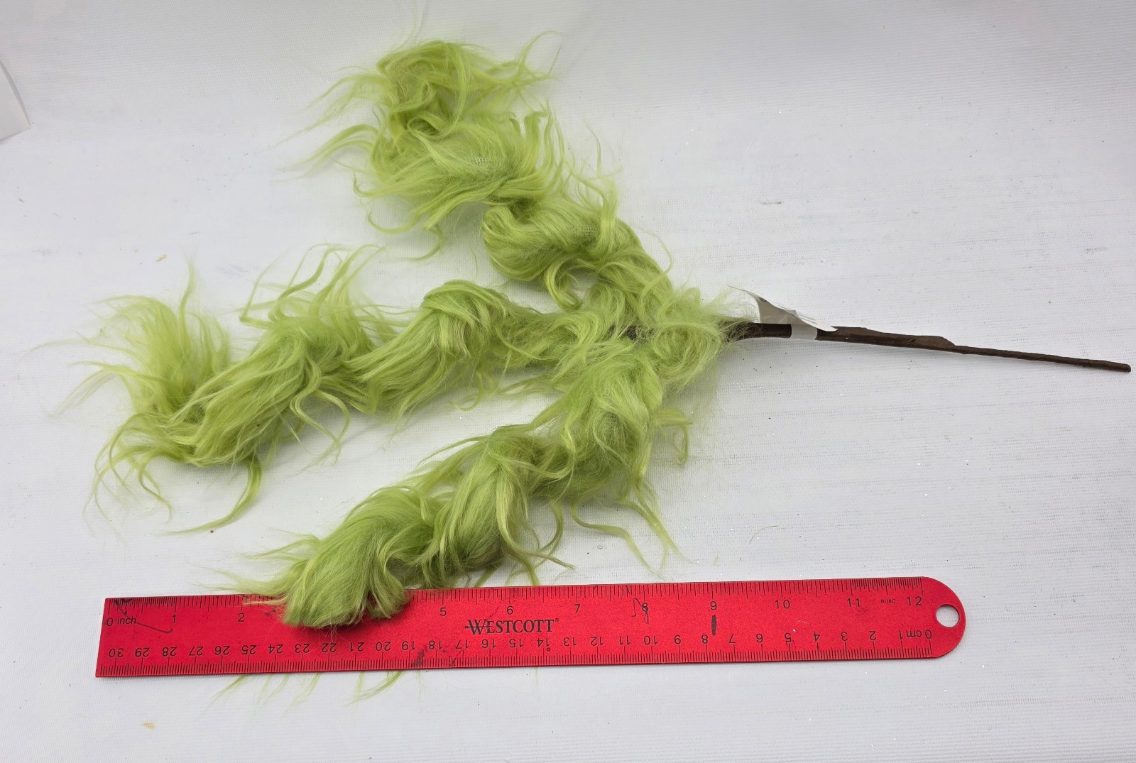 Grinch Green Furry Spiral Picks Faux Fur Lot of 10 Stems 17″