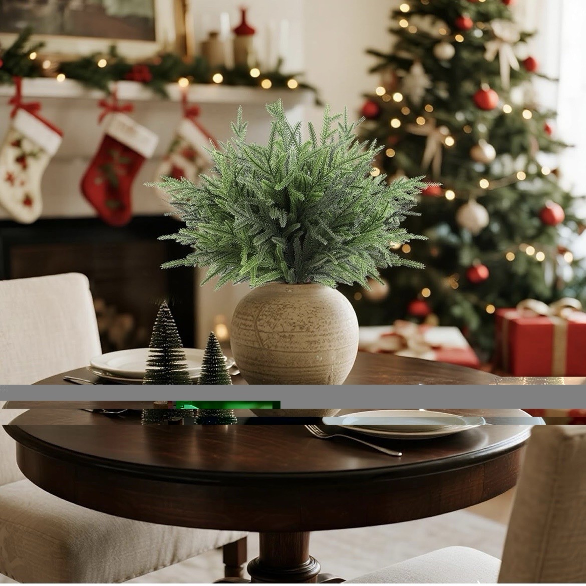 18″ Artificial Norfolk Pine Stems 8 Pack Real Touch Christmas Decorations