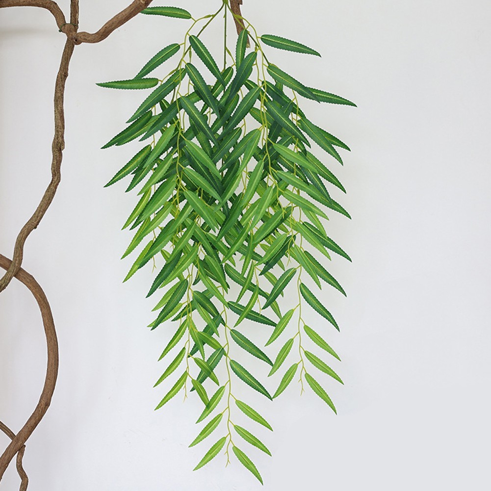 4Pcs Artificial Weeping Willow Wall Hanging Decoration for Home and Office