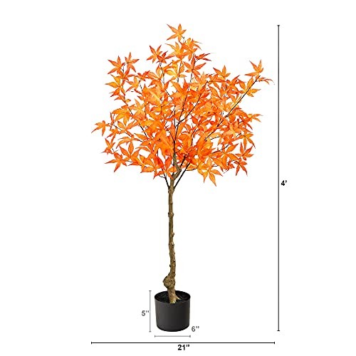 . Autumn Maple Artificial Tree 4ft Orange