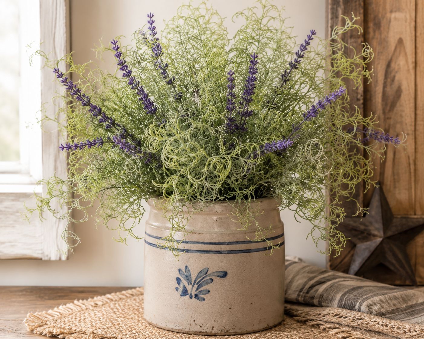 Artificial Fern Bundle Faux Rosemary Greenery UV Resistant Farmhouse Decor Rusti