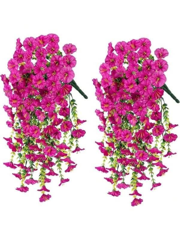 UV Resistant Faux Silk Morning Glory Hanging Flowers for Outdoor Decor