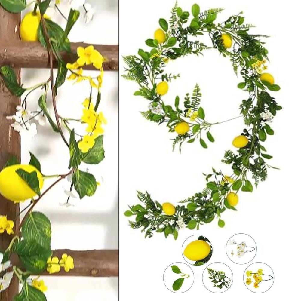 Elegant Silk Lemon Leaves Garland Create a Delightful in Any Room