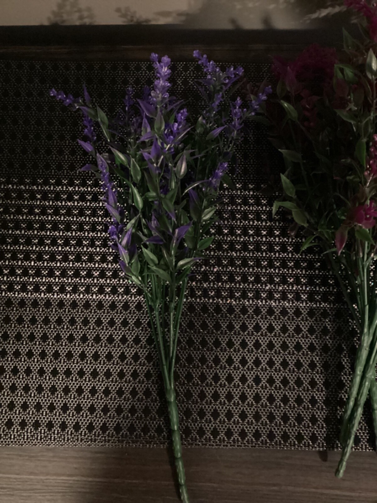 NEW SET OF 9 FLORAL ARRANGEMENT MAGENTA PURPLE WHITE (3 OF EACH) 13IN.
