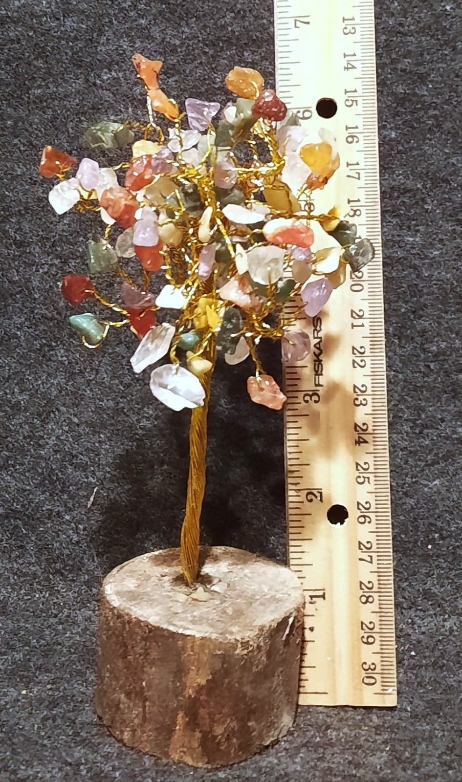 Cheerful Twisted Wire Tree Blooming With Pretty Stone Flowers. Very Unique!!