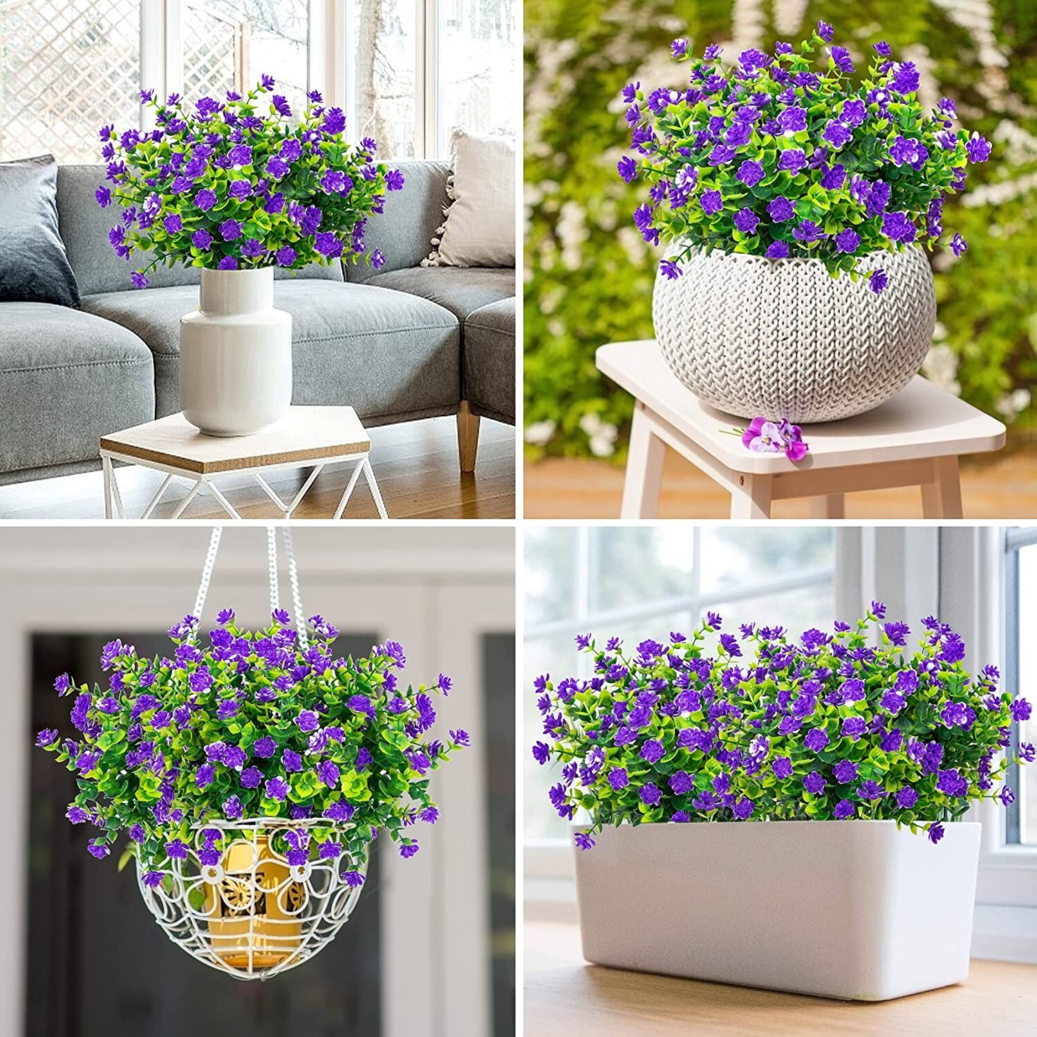 Artificial Flowers Lifelike No Fade UV Resistant Guaranteed Various Color 4pcs