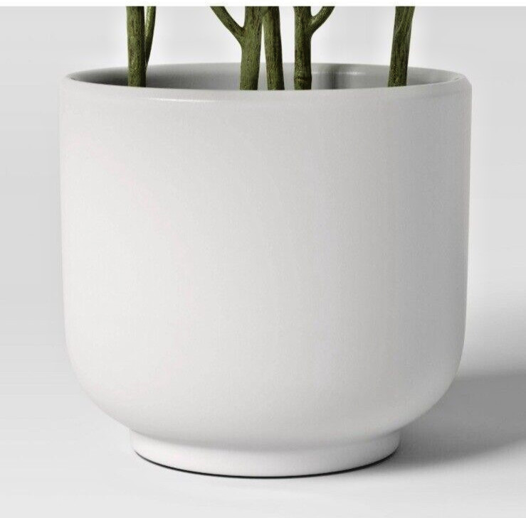 Artificial Eucalyptus Plant 10″ Tall White Pot Office Dorm Kitchen Room Decor