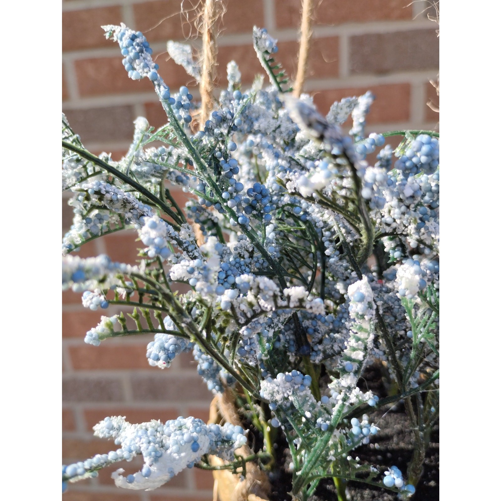 Faux Hanging Lavender Plant Basket Boho Woven Planter Spring Decor