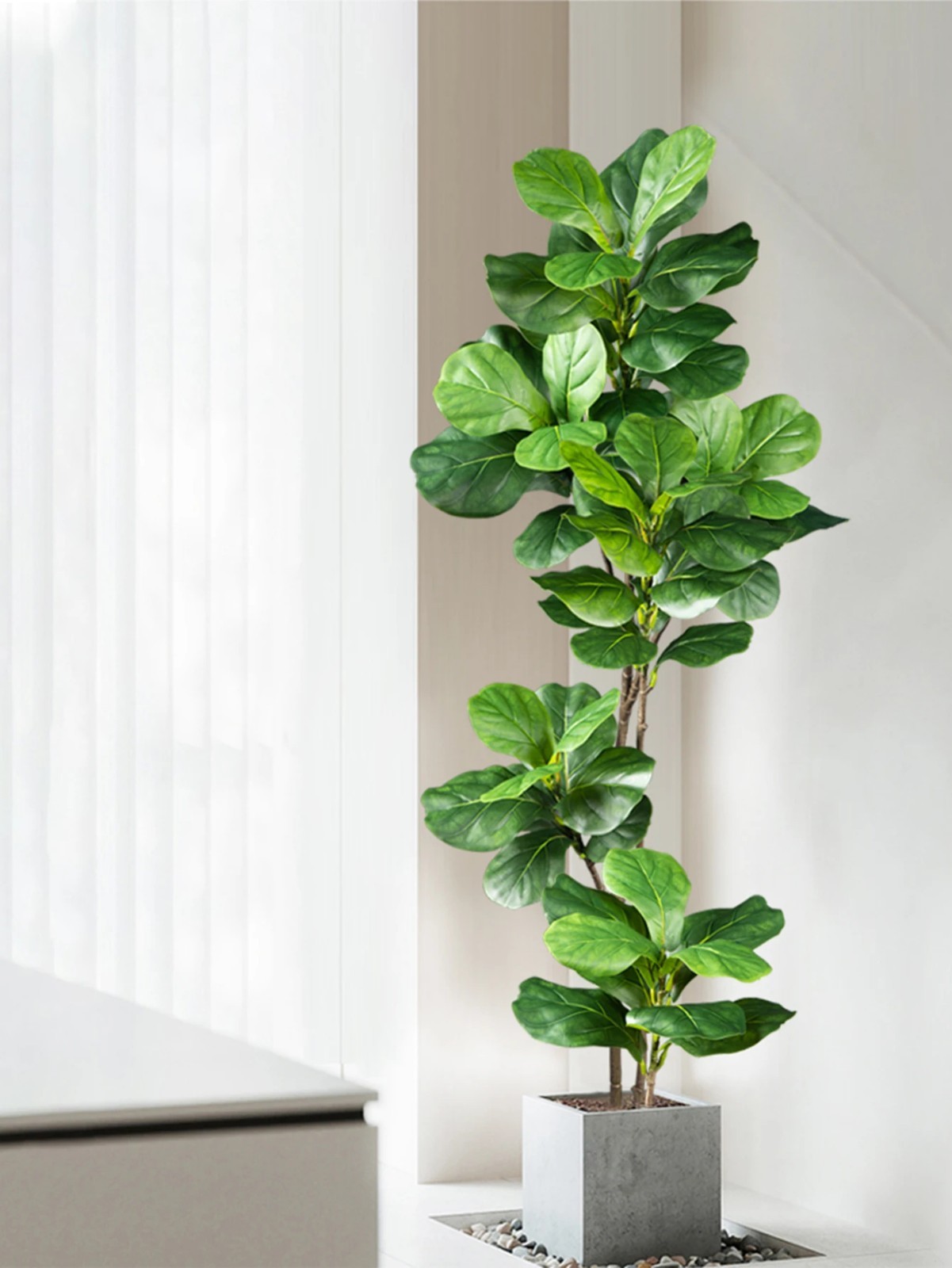 70-135cm Large Artificial Ficus Tree Fake Rubber Plant for Home Garden Decor
