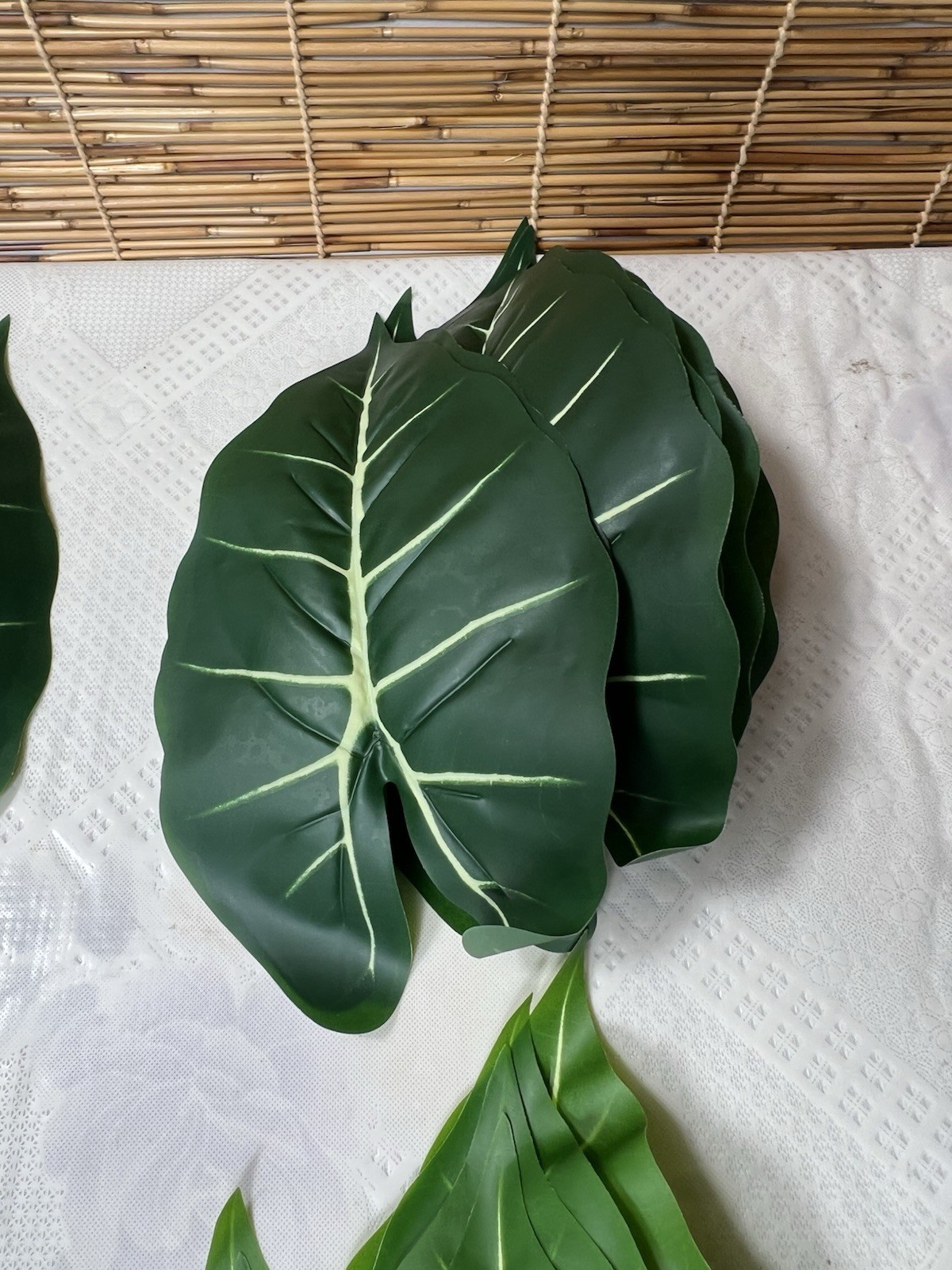 Taro Artificial Plant 24 Leaves 9” X5” (only The Leaves Come,not The Stem)