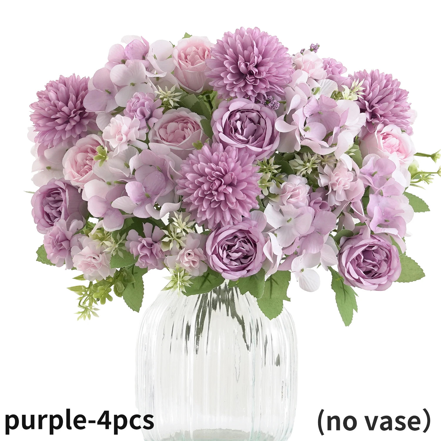 1/4Pcs Realistic Artificial Flower Bouquet, Reusable Faux Peony Chrysanthemums H