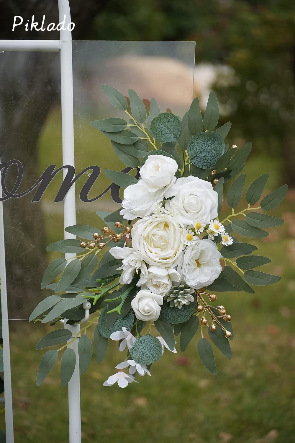 Wedding Arch Flowers (Pack of 2), Artificial Flowers for Wedding Welcome Signs