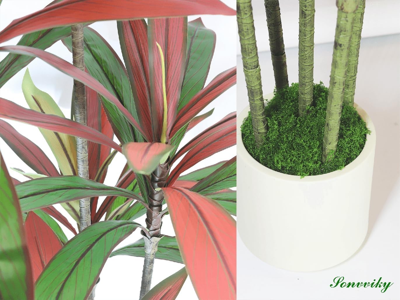 Artificial Dracaena Tree Red 5FT – Faux Trees Indoor with Natural Leaver and …