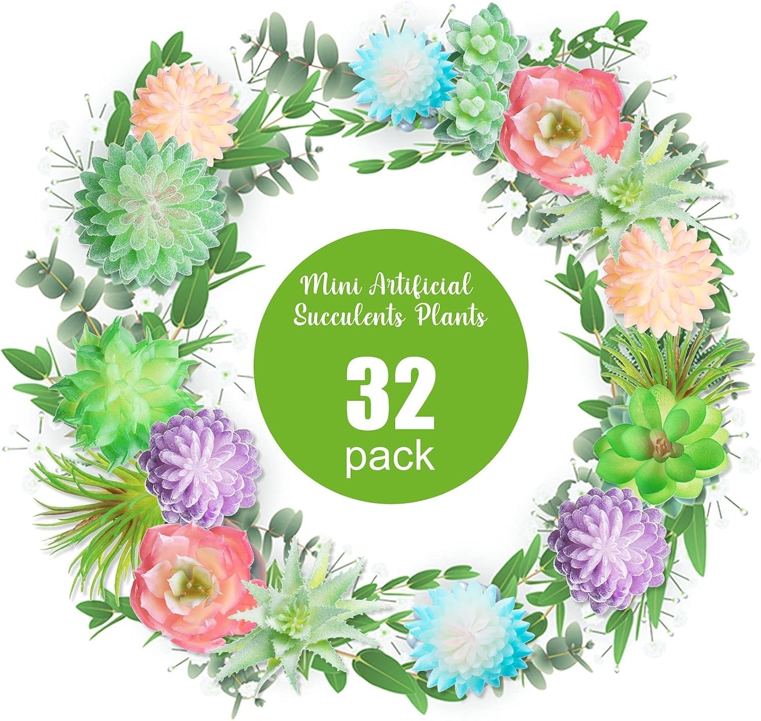 32 Pieces Mini Artificial Succulents Unpotted Realistic Artificial Fake Plant…
