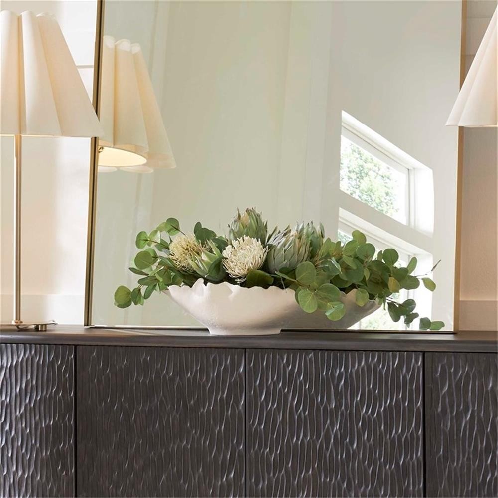 Pemberly Row Lifelike Succulent Centerpiece Arrangement with White Bowl
