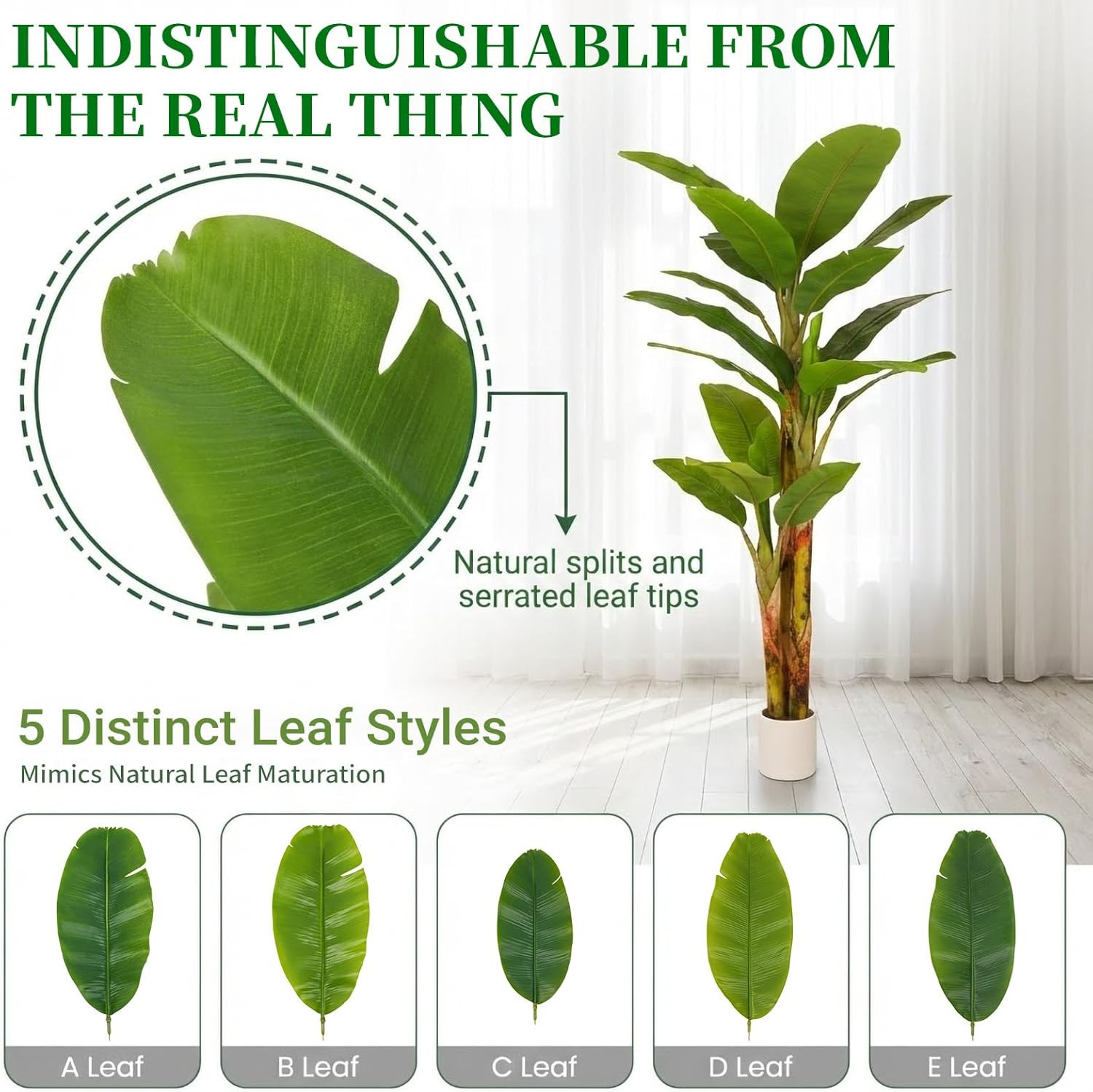 6FT Luxury Faux Banana Tree – Large Indoor Tropical Plant for Home Decor