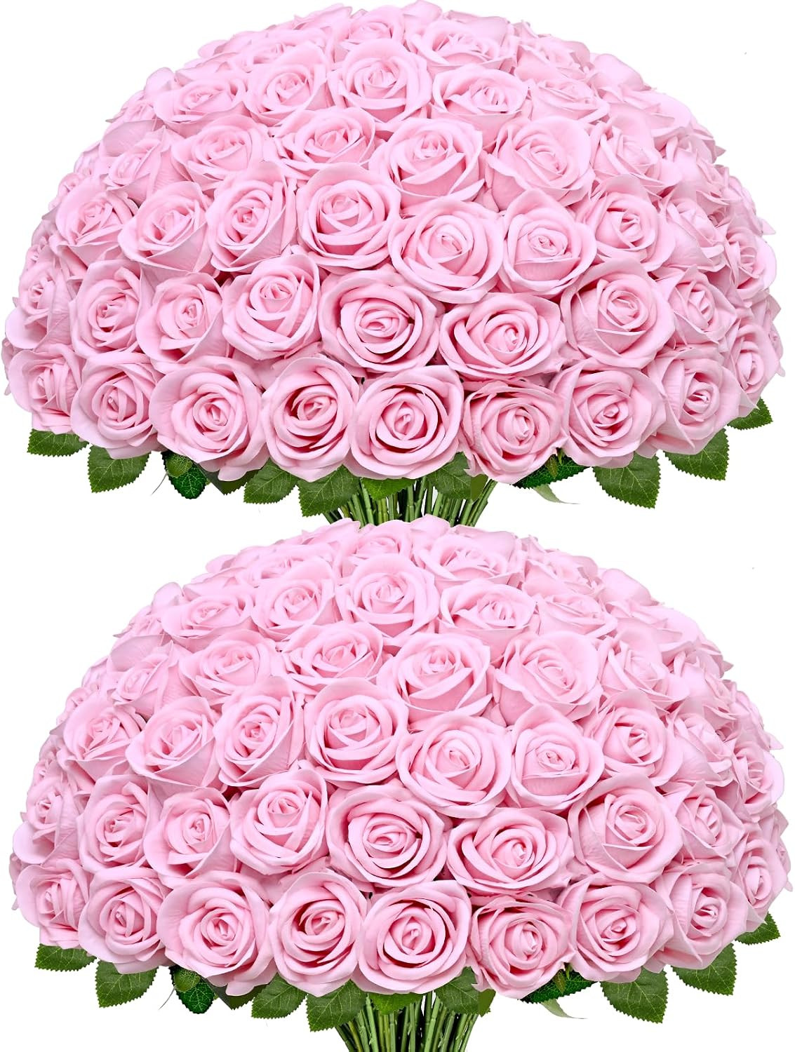 Red Roses Artificial Flowers Bulk, Real Touch Velvet Roses with Wrapping Paper,