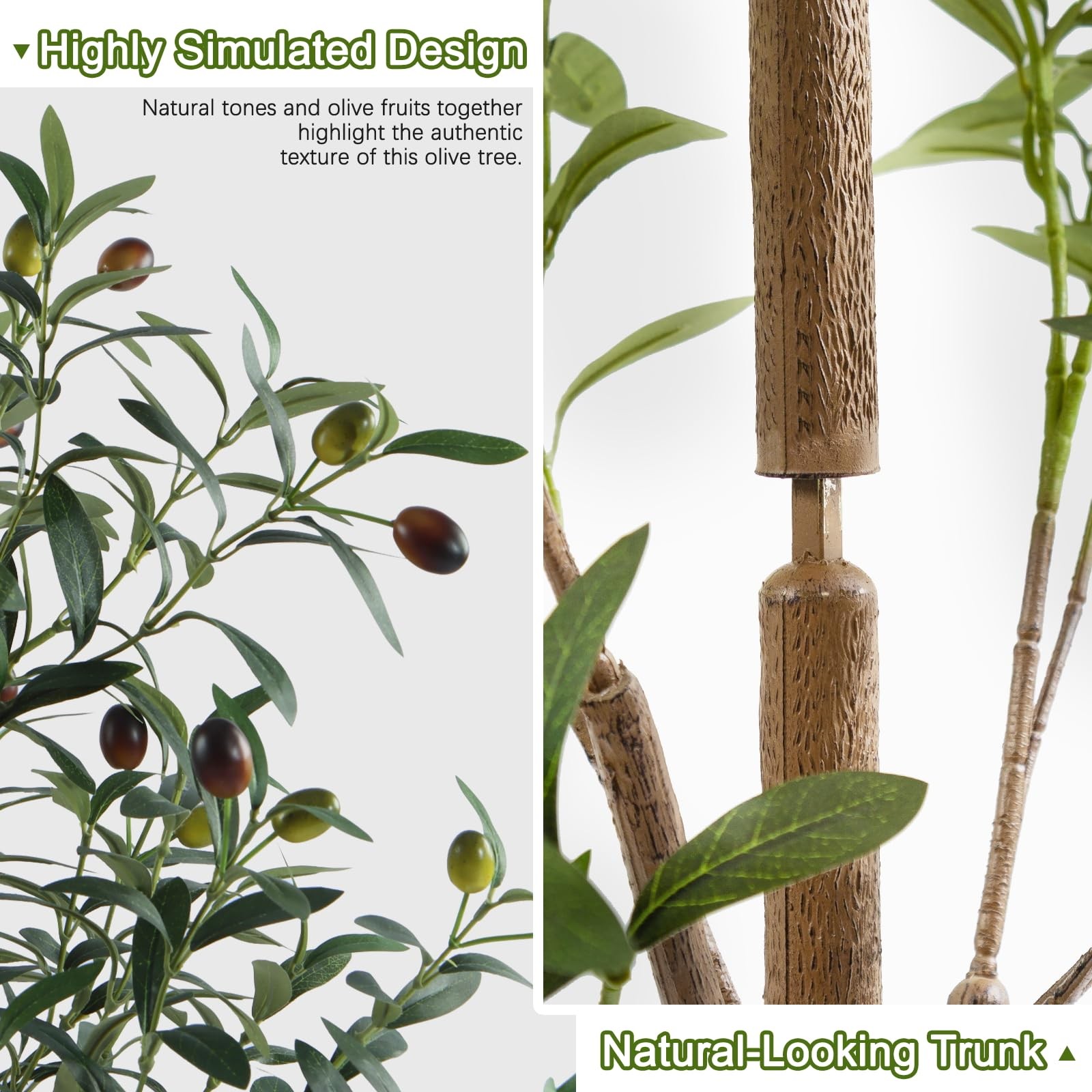 4FT Artificial Olive Tree Indoor, Tall Faux Olive Tree with Pot&Basket, Large…